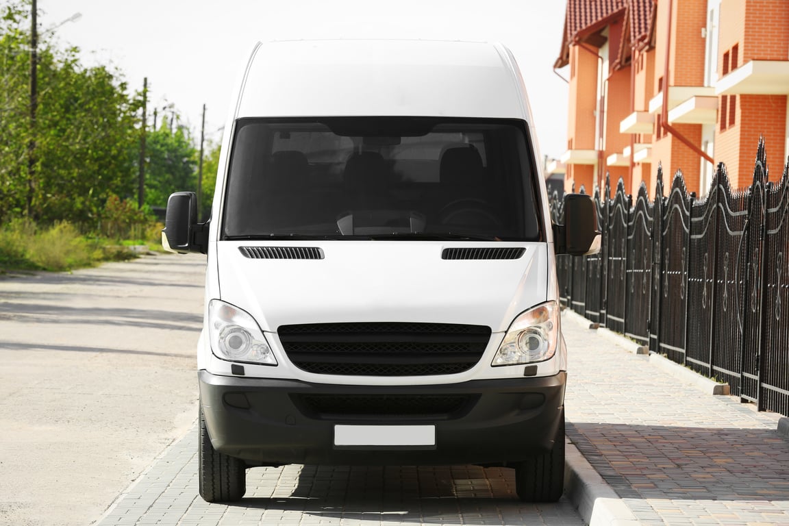 White Van Parked on Street